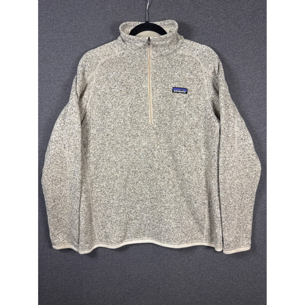 Patagonia Better Sweater 1/4 Zip Pullover Mens Large Oatmeal Heather Fleece L